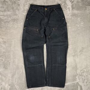 VTG Made in USA Carhartt B01 double knee black streetwear pants mens 30x30